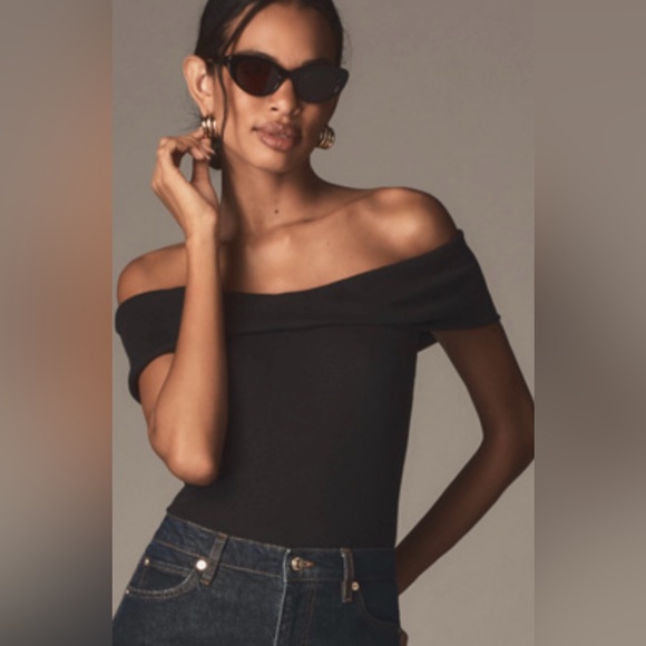 Pilcro Tops - Pilcro Long Sleeve Off the Shoulder Twist Rib Top